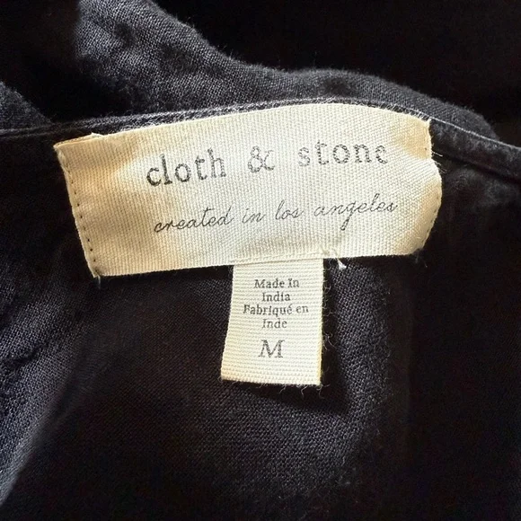 CLOTH & STONE 100% Linen Boho Lagenlook Minimalist Lightweight Casual Jumpsuit M - Picture 8 of 9